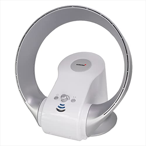 Korona 81008 Wand  und | Flügelloser Oszillation | Wandhalterung | 26 Watt | Timer | Fernbedienung, Weiß Silber
