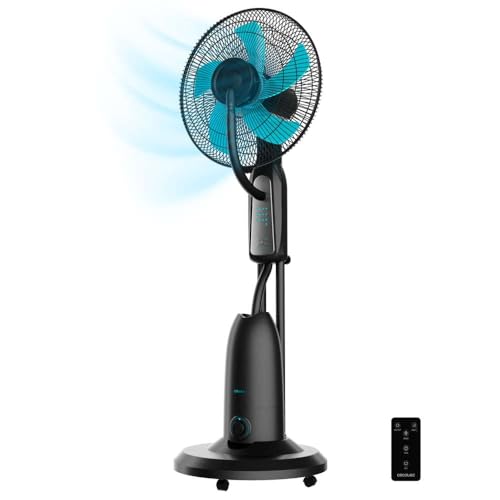 Cecotec Wasservernebler Ventilator mit Fernbedienung EnergySilence 490 Freshessence, 90 W, Durchmesser 40,6 cm, 5 Flügel, 2,8 l Tank, 7,5-Stunden-Timer, LED-Anzeige und Oszillation