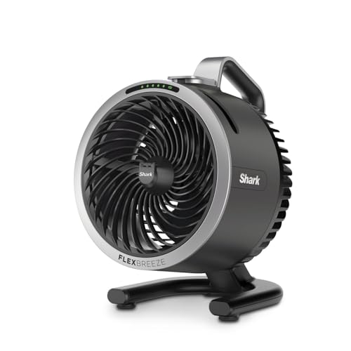 Shark FlexBreeze HydroGo Starker Sprühnebel, Kühlung für drinnen & draußen, leise & langlebig, kabelgebunden & kabellos, kompakt & leicht, bis zu 20 m Luftstrom, Anthrazit FA050EU