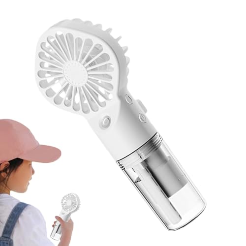 Generisch Handsprühventilator, tragbarer Ventilator Handnebel - tragbarer wiederaufladbarer Handventilator - Wiederaufladbarer Reise-Handheld, 4-fach verstellbar, lange Akkulaufzeit, Luftbefeucht
