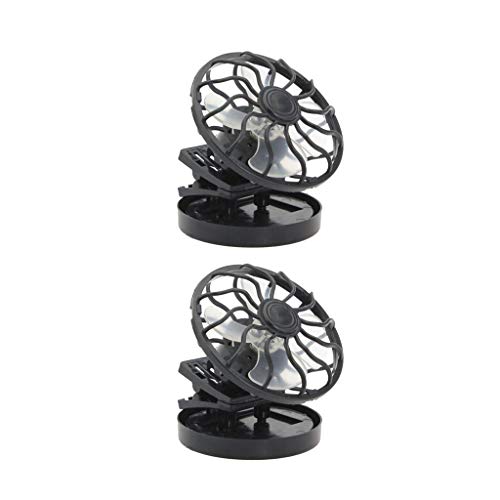 Injoyo 2 x Solar-Ventilator mit Deckel mit Clip für Kühllüfter für Reisen im Sommer