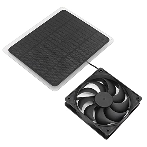 Solarantrieb Fan -Kit, Leichtgewichtetes Solar -Ladegerät -Lüfter, 10W Solarpanel -Lüfter -Kit für Gewächshaus, Tierhaus, Baumhaus mit Monokristallinen Siliziummaterial, Geeignet