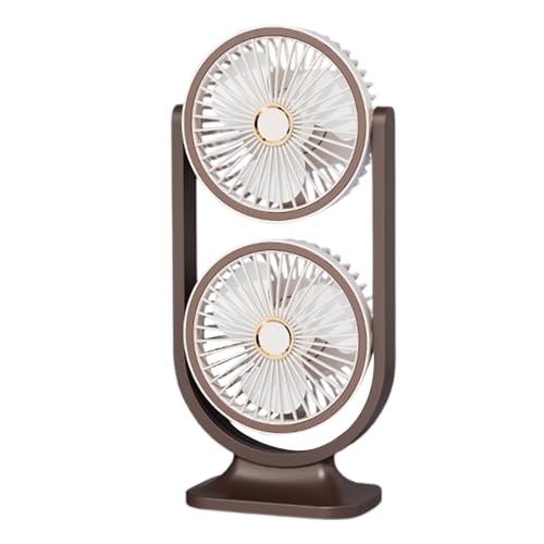 Genérico Doppelkopfventilator, klein, wiederaufladbarer USB Kühlschrank, wandmontierter für Zuhause, Outdoor, Reisen, Schule, Küche, Schlafzimmer, Wohnzimmer, Camping