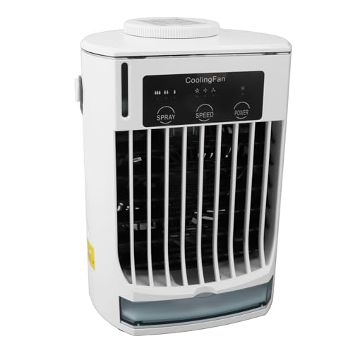 Spray Desktop Tragbarer Conditioner mit 500 Ml Wassertank, Luftkühler, Luftbefeuchter, Ventilator 3 Geschwindigkeiten, USB-Kühlluft-Mini-Conditioner für Zimmer, Büro, Camping