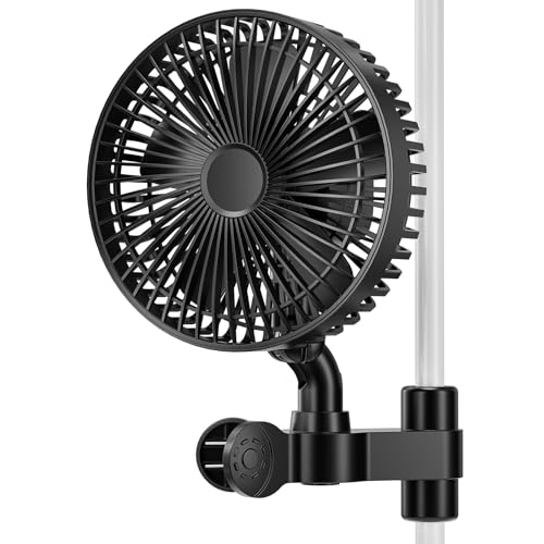 MINENICE Grow Ventilator mit Clip, 4-Drehzahlstufen, 10W EC Motor, 550 m3/h Luftstrom, 32 dBA, 5-Blatt-7-Zoll, 160cm Kabel Oszillierend Leise Klein lüfter Perfekt für Zelt Growzelt Growbox Grow Tent