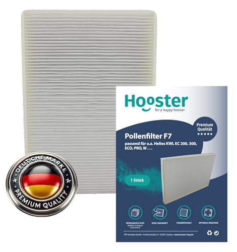 Hooster 1 Filterset passend für Helios KWL EC 200 / EC 300 | 2x Filtermatte G4 und 1x Kompaktfilter F7