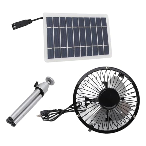 Solar Outdoor -Lüfter - tragbares Gartenkühlsystem, Eco -freundlicher Solarfan | Nachhaltiger Luftauszug, einfache Installation für Gewächshaus, Terrasse, Cam -Zeltaus soliden Aluminiumlegierungen und