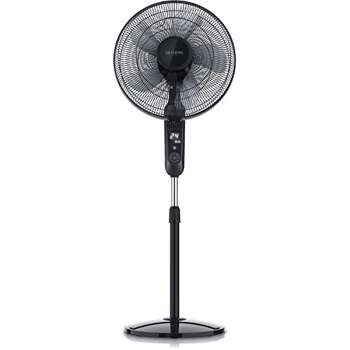 Brandson - Standventilator DC Silent mit Fernbedienung + Display - mobiler Lüfter leise, 24 Geschwindigkeiten - Oszillation 80° - Ventilator energiesparend