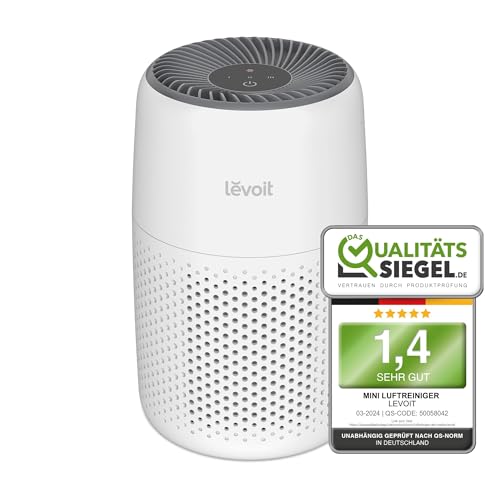 Levoit Luftreiniger Allergiker mit Aromatherapie, HEPA Luftfilter gegen Schimmel, Staub und Tierhaare bis zu 0,3 µm für Schlafzimmer, 7 Watt Energiesparend, 3 Geschwindigkeiten, Weiß