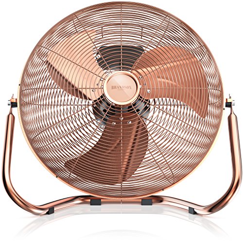 Brandson   Windmaschine Retro Stil 120 Watt   in   Standventilator 50cm   Bodenventilator   hoher Luftdurchsatz   stufenlos neigbarer Ventilatorkopf  